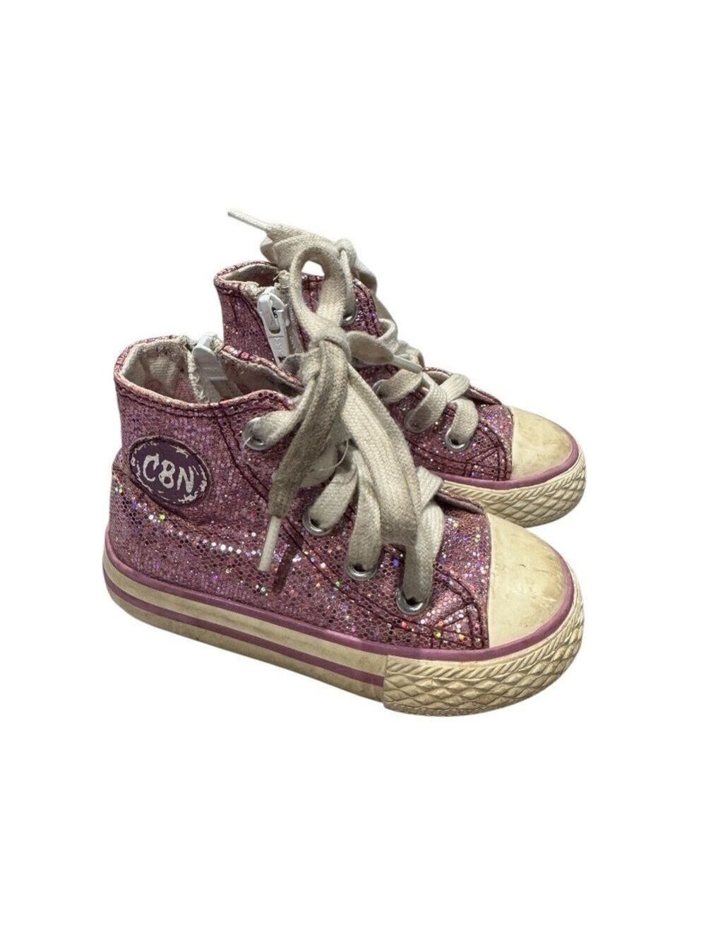 Ciciban pink sparkle toddler high-top sneakers - size 22 (6-6.5T)